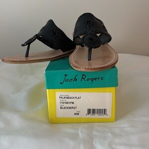 Barely worn Jack Rogers Palm Beach flat size 9 black with original box